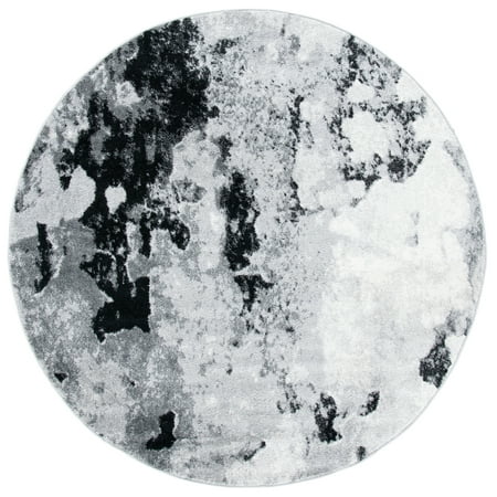 SAFAVIEH Adirondack Ladonna Abstract Area Rug, Grey/Black, 6' x 6' Round