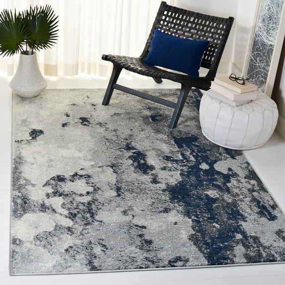 SAFAVIEH Adirondack Ladonna Abstract Area Rug, Navy/Grey, 6' x 6' Square