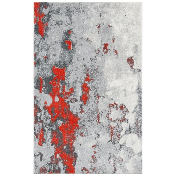 SAFAVIEH Adirondack Ladonna Abstract Area Rug, Orange/Grey, 4' x 6'