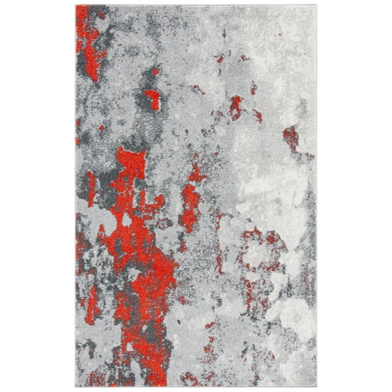 SAFAVIEH Adirondack Ladonna Abstract Area Rug, Orange/Grey, 6' x 9'