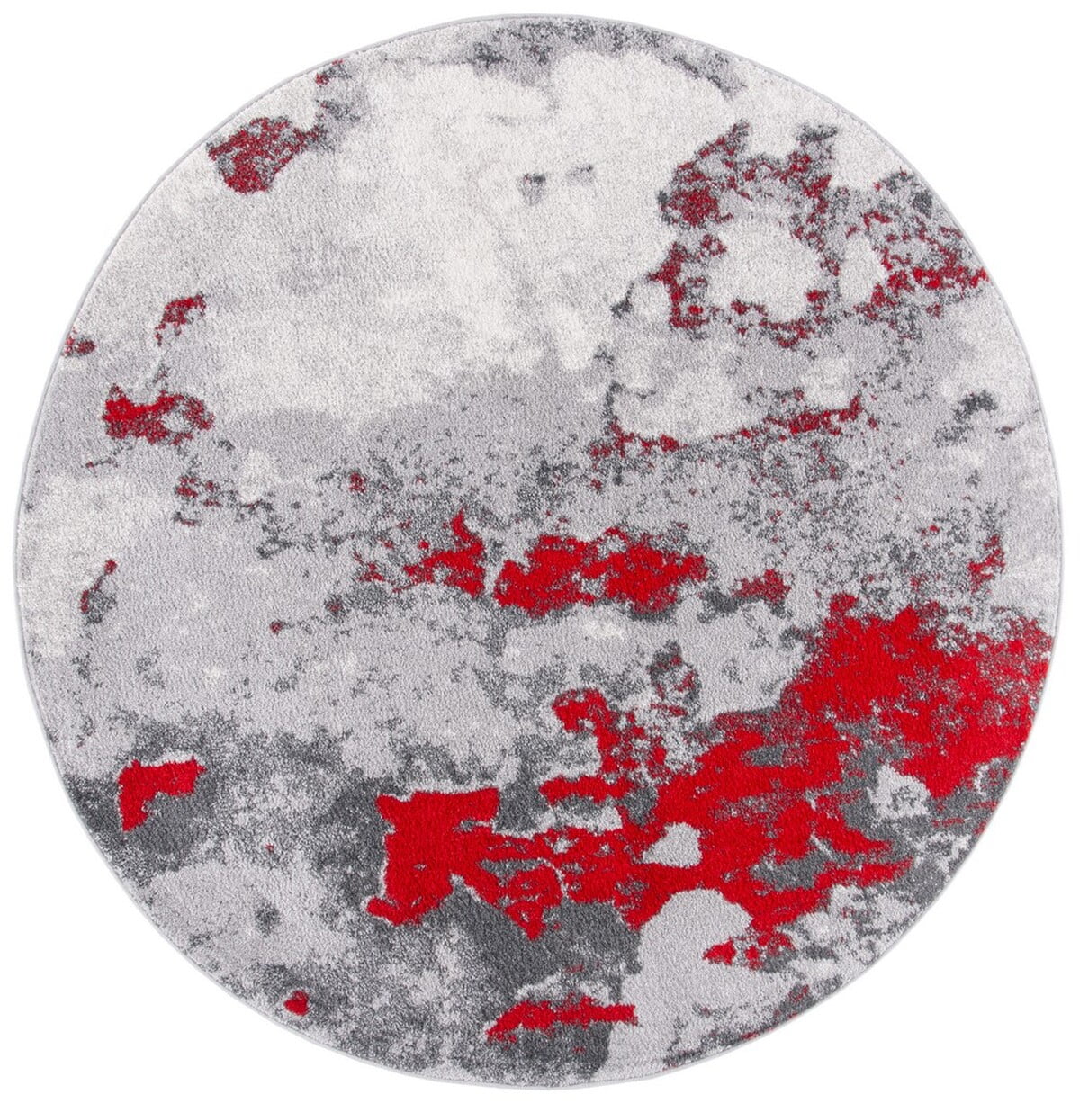 SAFAVIEH Adirondack Ladonna Abstract Area Rug, Red/Grey, 4' x 4' Round