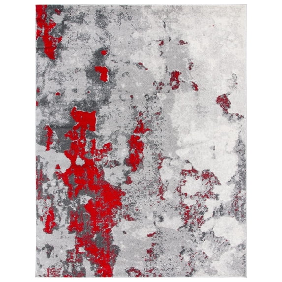 SAFAVIEH Adirondack Ladonna Abstract Area Rug, Red/Grey, 9' x 12'