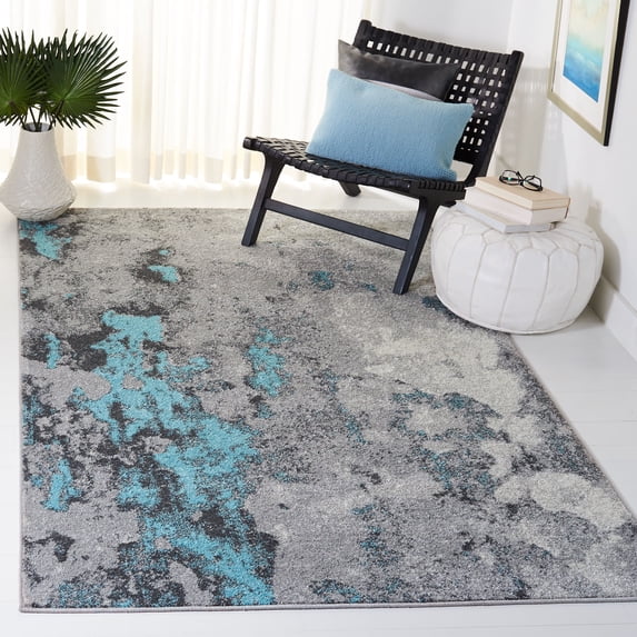 SAFAVIEH Adirondack Ladonna Abstract Area Rug, Turquoise/Grey, 6' x 9'