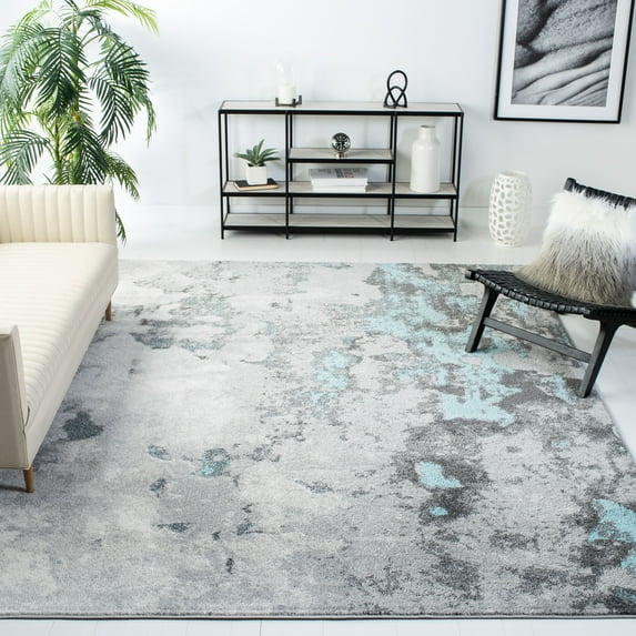 SAFAVIEH Adirondack Ladonna Abstract Area Rug, Turquoise/Grey, 9' x 12'