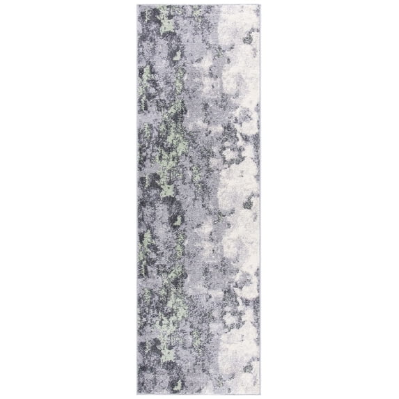 SAFAVIEH Adirondack Ladonna Abstract Runner Rug, Green/Grey, 2'6" x 10'