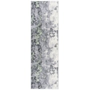 SAFAVIEH Adirondack Ladonna Abstract Runner Rug, Green/Grey, 2'6" x 14'