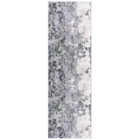 SAFAVIEH Adirondack Ladonna Abstract Runner Rug, Green/Grey, 2'6" x 6'