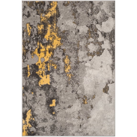 SAFAVIEH Adirondack Ladonna Abstract Runner Rug, Grey/Yellow, 2'6" x 8'