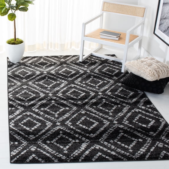 Safavieh Adirondack Lecia Geometric Area Rug, Black/Ivory, 6' x 6' Square