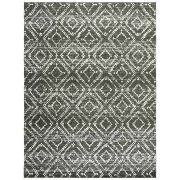 SAFAVIEH Adirondack Lecia Geometric Area Rug, Dark Green/Ivory, 8' x 10'