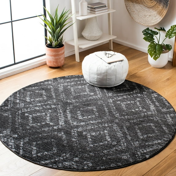 Safavieh Adirondack Lecia Geometric Area Rug, Dark Gray/Gray, 6' x 6' Round