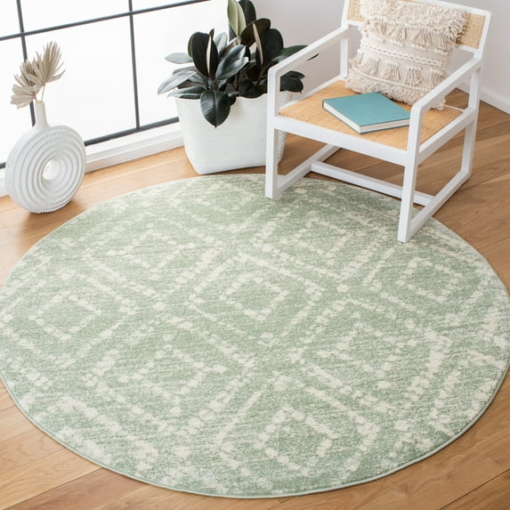 Safavieh Adirondack Lecia Geometric Area Rug, Green/Ivory, 4' x 4' Round