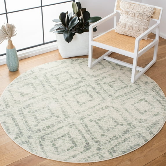Safavieh Adirondack Lecia Geometric Area Rug, Ivory/Green, 8' x 8' Round