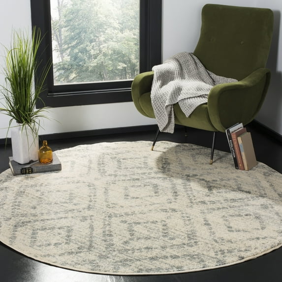 Safavieh Adirondack Lecia Geometric Area Rug, Ivory/Light Blue, 12' x 12' Round