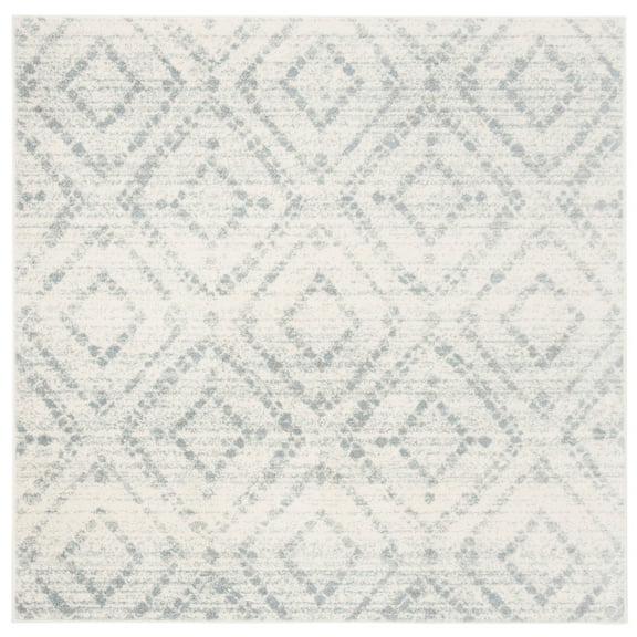 SAFAVIEH Adirondack Lecia Geometric Area Rug, Ivory/Light Blue, 12' x 12' Square