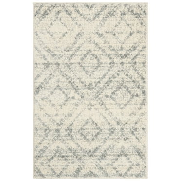 SAFAVIEH Adirondack Lecia Geometric Area Rug, Ivory/Light Blue, 2'6" x 4'