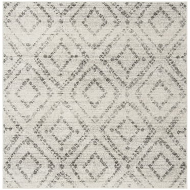 SAFAVIEH Adirondack Lecia Geometric Area Rug, Light Grey/Grey, 10' x 10' Square