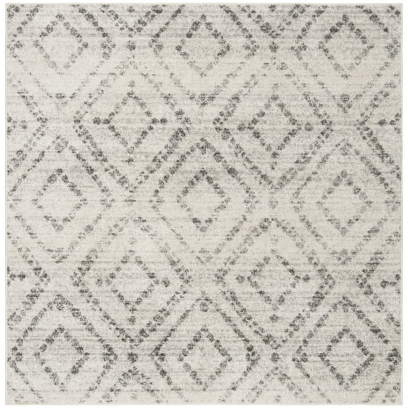 SAFAVIEH Adirondack Lecia Geometric Area Rug, Light Grey/Grey, 10' x 10' Square