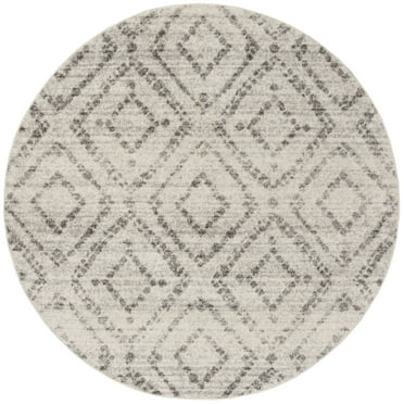 SAFAVIEH Adirondack Lecia Geometric Area Rug, Light Grey/Grey, 3' x 3' Round