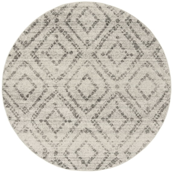 SAFAVIEH Adirondack Lecia Geometric Area Rug, Light Grey/Grey, 5' x 5' Round