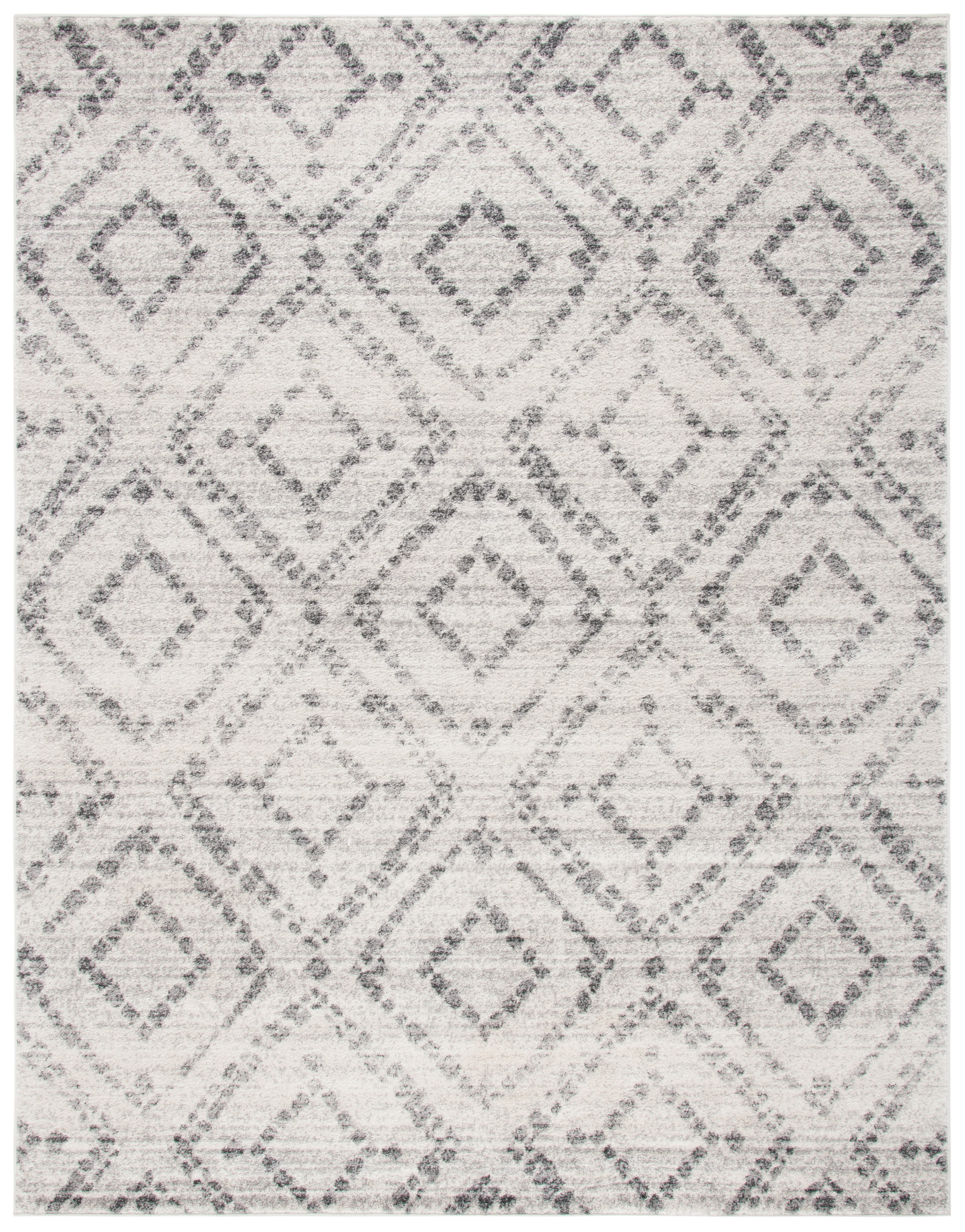 Gray Hand-Knotted Synthetic 8' x 10' Rectangular Rug