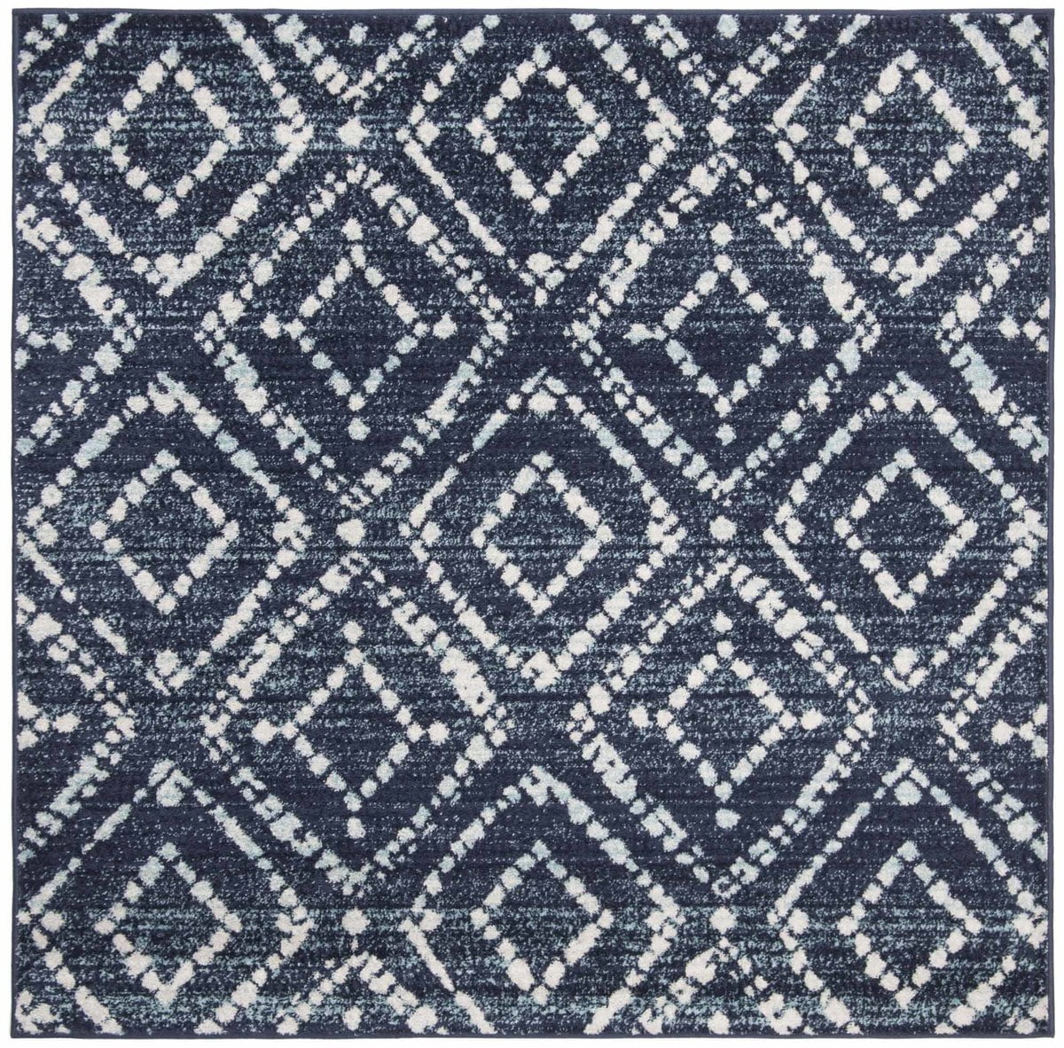 SAFAVIEH Adirondack Lecia Geometric Area Rug, Navy/Ivory, 3' x 3' Square