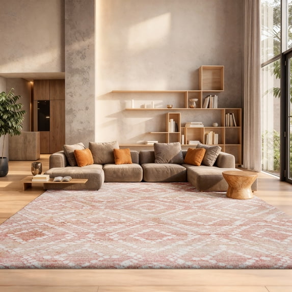 Safavieh Adirondack Lecia Geometric Area Rug, Rose/Gold, 8' x 10'