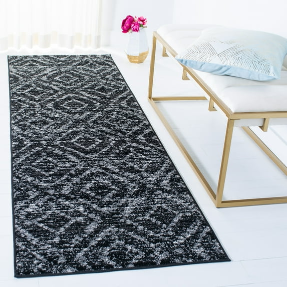 Safavieh Adirondack Lecia Geometric Runner Rug, Black/Ivory, 2'6" x 10'