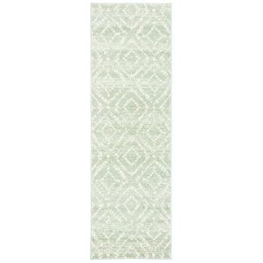 SAFAVIEH Adirondack Lecia Geometric Runner Rug, Green/Ivory, 2'6" x 6'