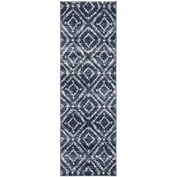 SAFAVIEH Adirondack Lecia Geometric Runner Rug, Navy/Ivory, 2'6" x 18'