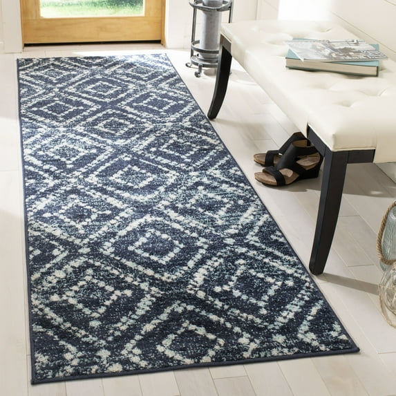 Safavieh Adirondack Lecia Geometric Runner Rug, Navy/Ivory, 2'6" x 6'