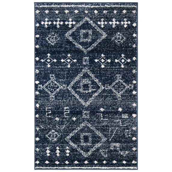 SAFAVIEH Adirondack Lesleigh Geometric Area Rug, Navy/Silver, 3' x 5'