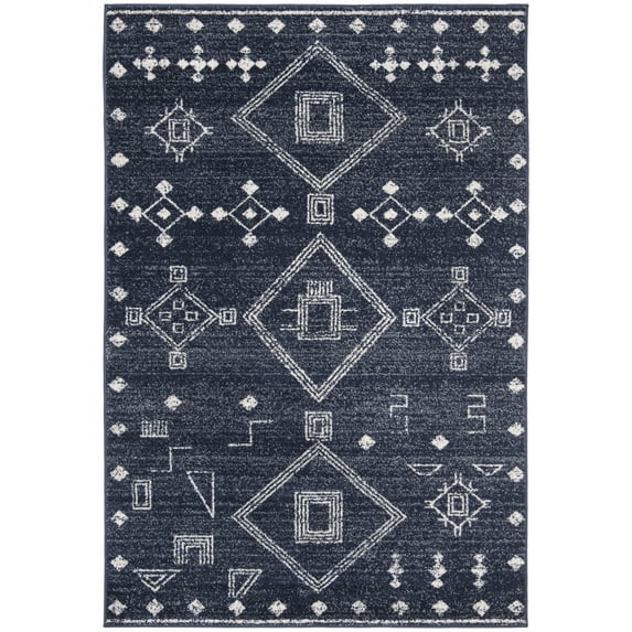 SAFAVIEH Adirondack Lesleigh Geometric Area Rug, Navy/Silver, 8' x 10'