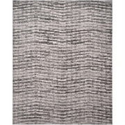 SAFAVIEH Adirondack Linnette Abstract Area Rug, Black/Silver, 6' x 6' Round