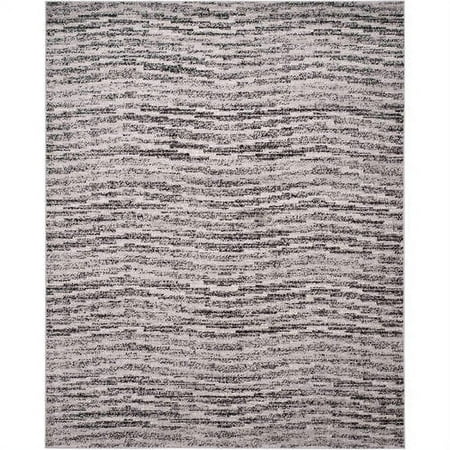 SAFAVIEH Adirondack Linnette Abstract Area Rug, Black/Silver, 6' x 6' Round