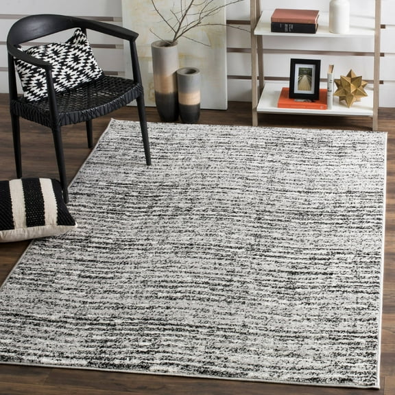 SAFAVIEH Adirondack Linnette Abstract Area Rug, Black/Silver, 6' x 9'