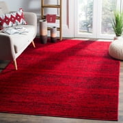 SAFAVIEH Adirondack Linnette Abstract Area Rug, Red/Black, 4' x 4' Square