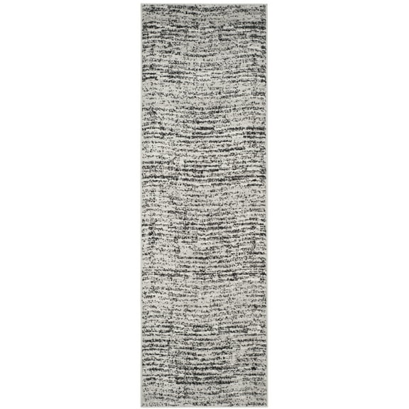 SAFAVIEH Adirondack Linnette Abstract Runner Rug, Black/Silver, 2'6" x 12'