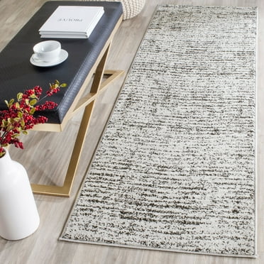 SAFAVIEH Adirondack Linnette Abstract Runner Rug, Black/Silver, 2'6" x 18'