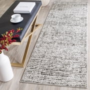 SAFAVIEH Adirondack Linnette Abstract Runner Rug, Black/Silver, 2'6" x 22'