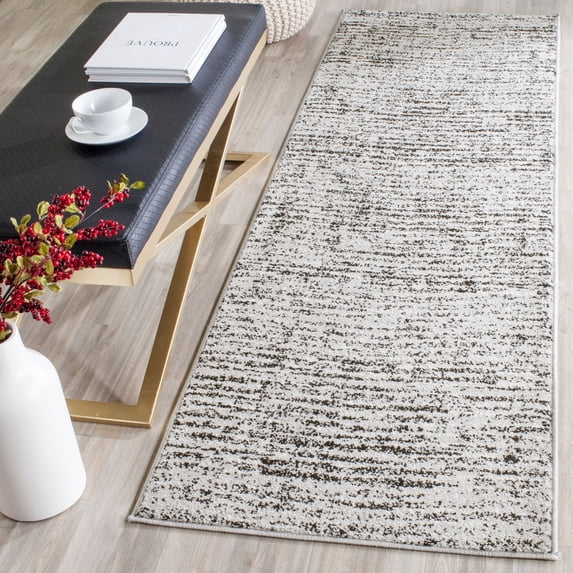 SAFAVIEH Adirondack Linnette Abstract Runner Rug, Black/Silver, 2'6" x 6'