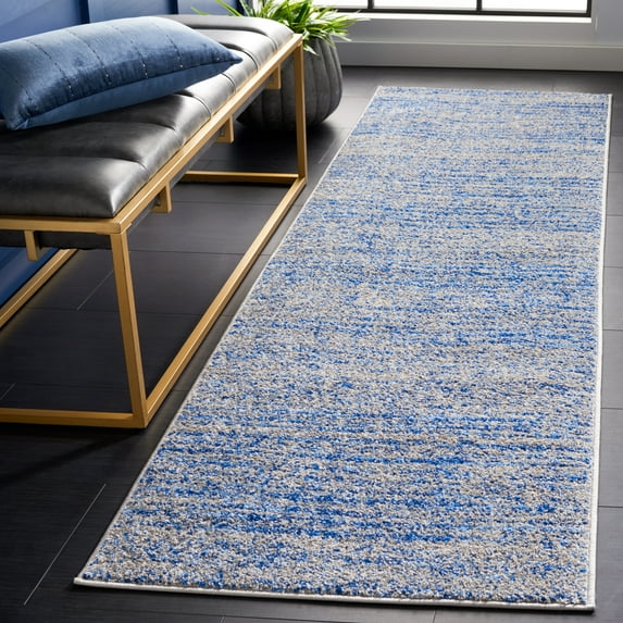SAFAVIEH Adirondack Linnette Abstract Runner Rug, Blue/Silver, 2'6" x 8'