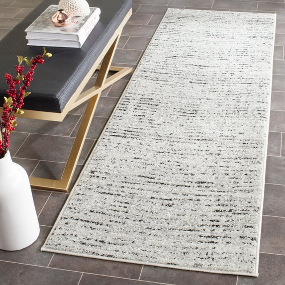 SAFAVIEH Adirondack Linnette Abstract Runner Rug, Ivory/Silver, 2'6" x 10'