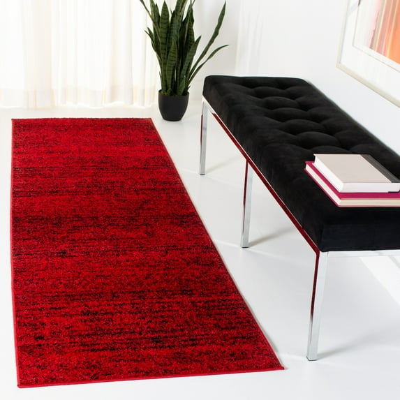 SAFAVIEH Adirondack Linnette Abstract Runner Rug, Red/Black, 2'6" x 18'