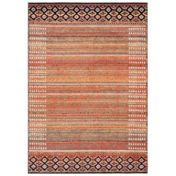 SAFAVIEH Adirondack Maria Stripe Area Rug, Ivory/Blue Grey, 6' x 6' Square