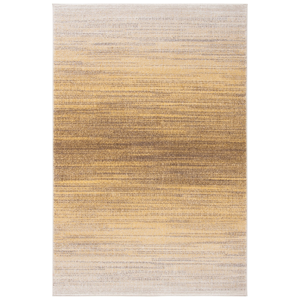 Gold and Ivory Hand-knotted Synthetic Area Rug