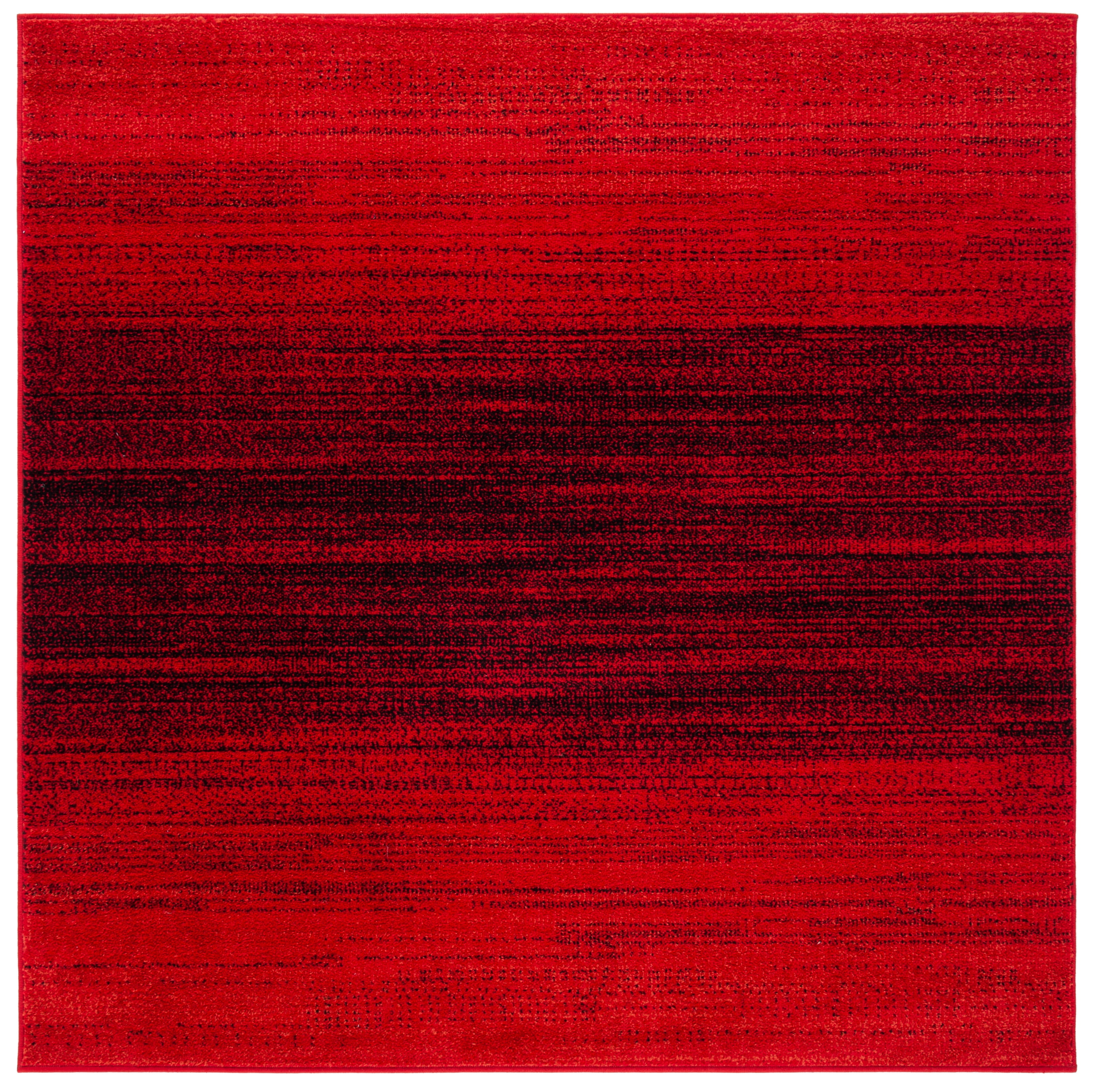 SAFAVIEH Adirondack Maris Abstract Area Rug, Red/Black, 4' x 4' Square ...