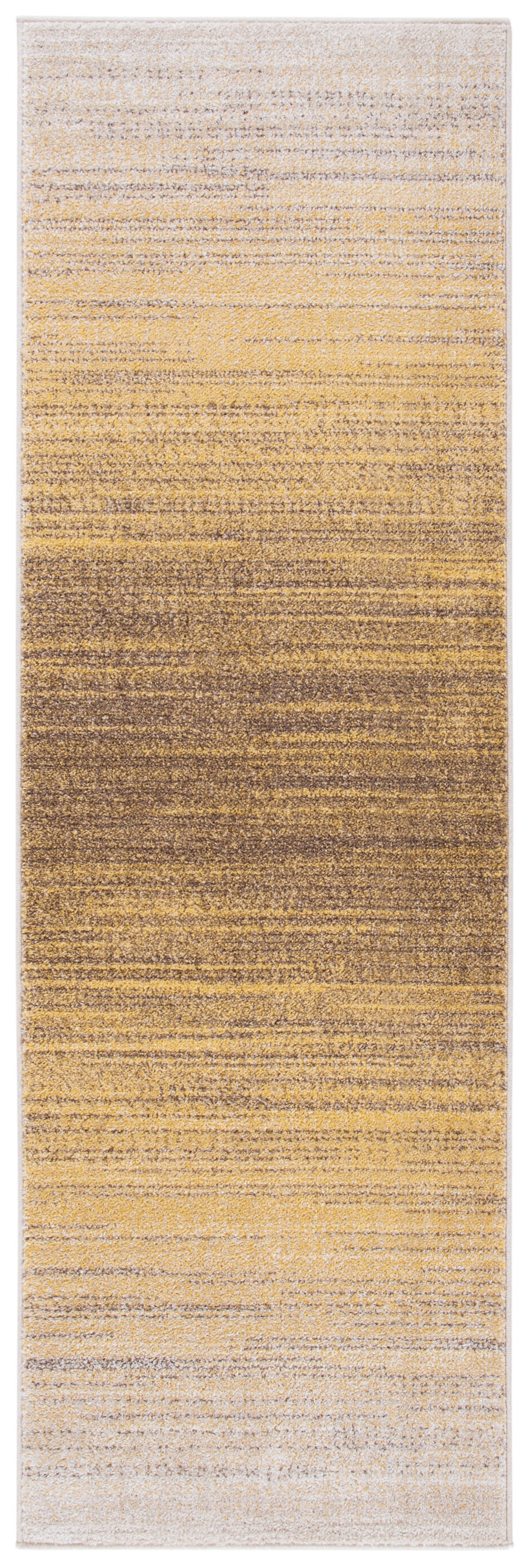 Chic Gold & Ivory Synthetic 2'6" x 12' Reversible Runner Rug