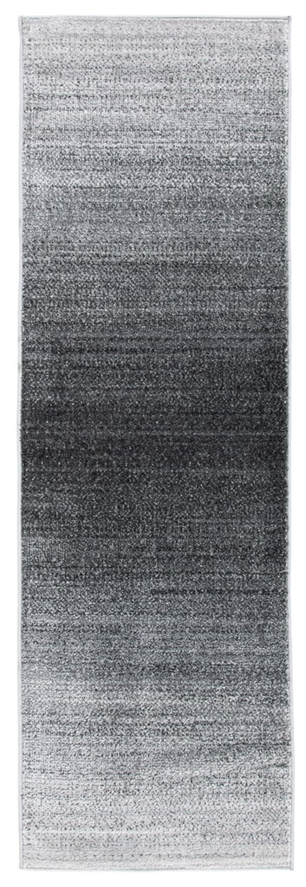 Grey and Dark Grey Ombre Synthetic Runner Rug, 2'6" x 8'