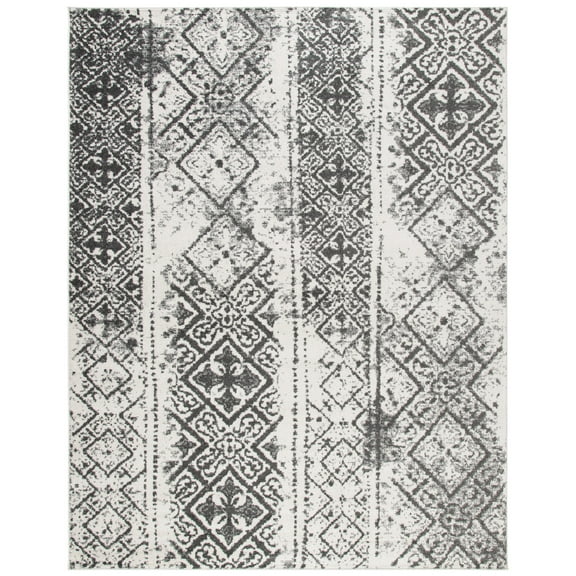 SAFAVIEH Adirondack Montague Geometric Area Rug, Silver/Black, 11' x 15'